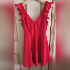 Vibrant Red Dress with Elegant Design